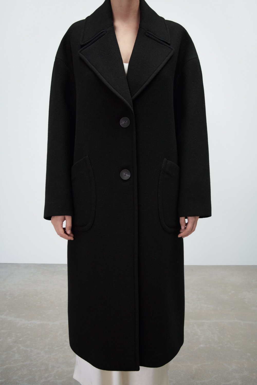 Пальто Зара оверсайз черное