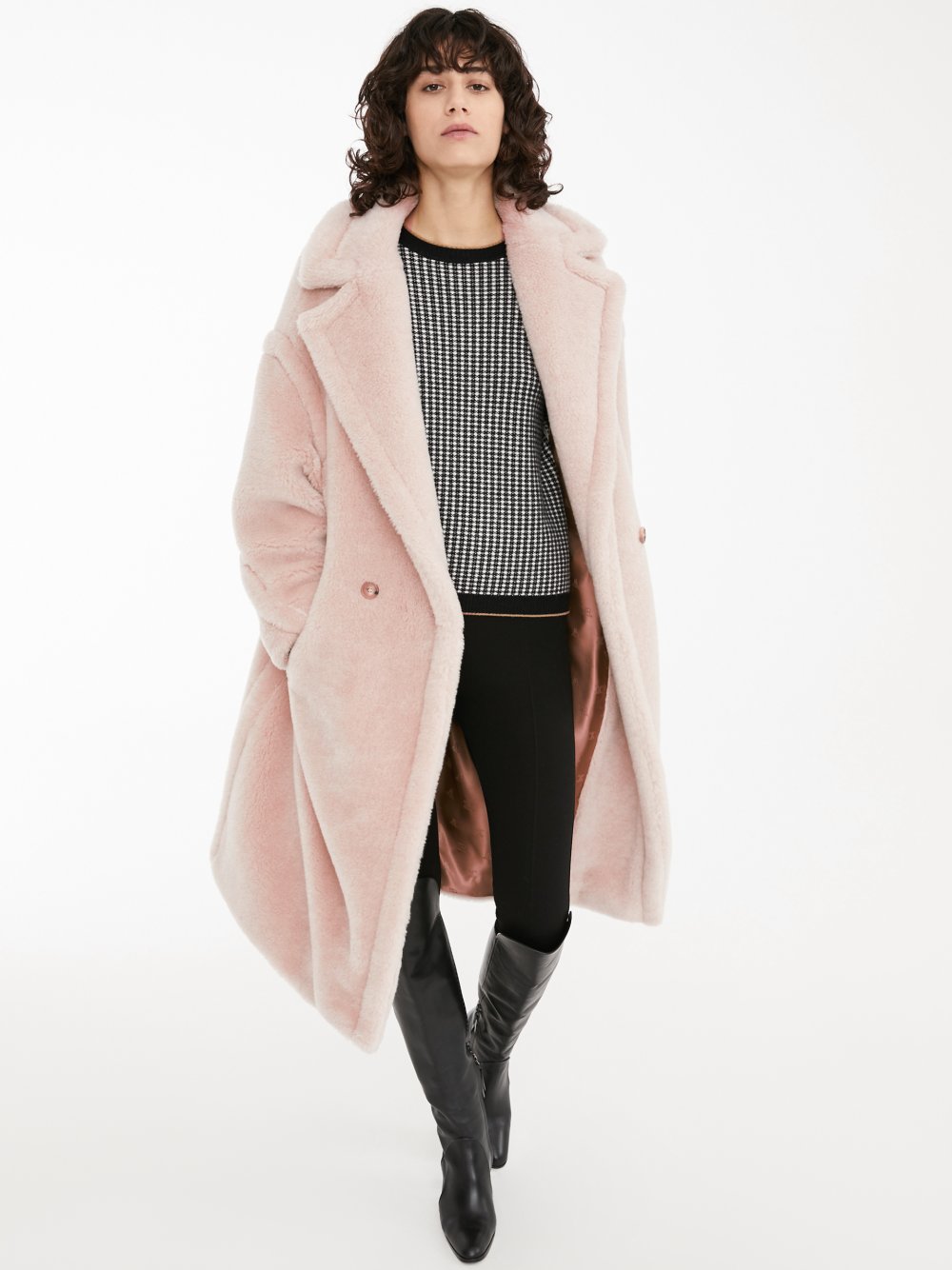 Пальто оверсайз черное Zara 8317/298