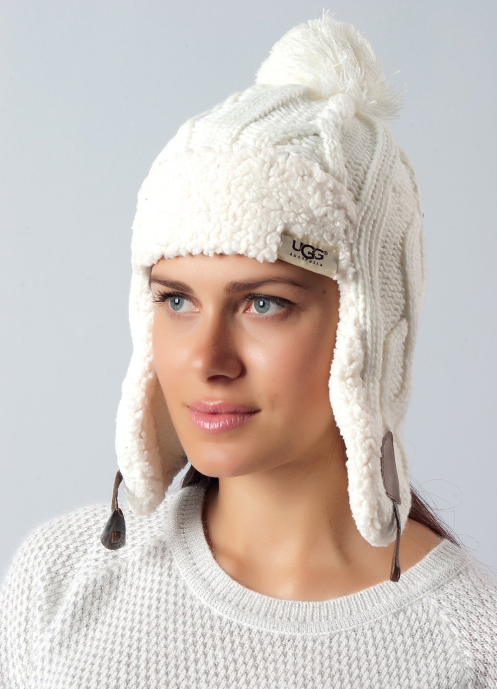 Шапка ушанка вязаная