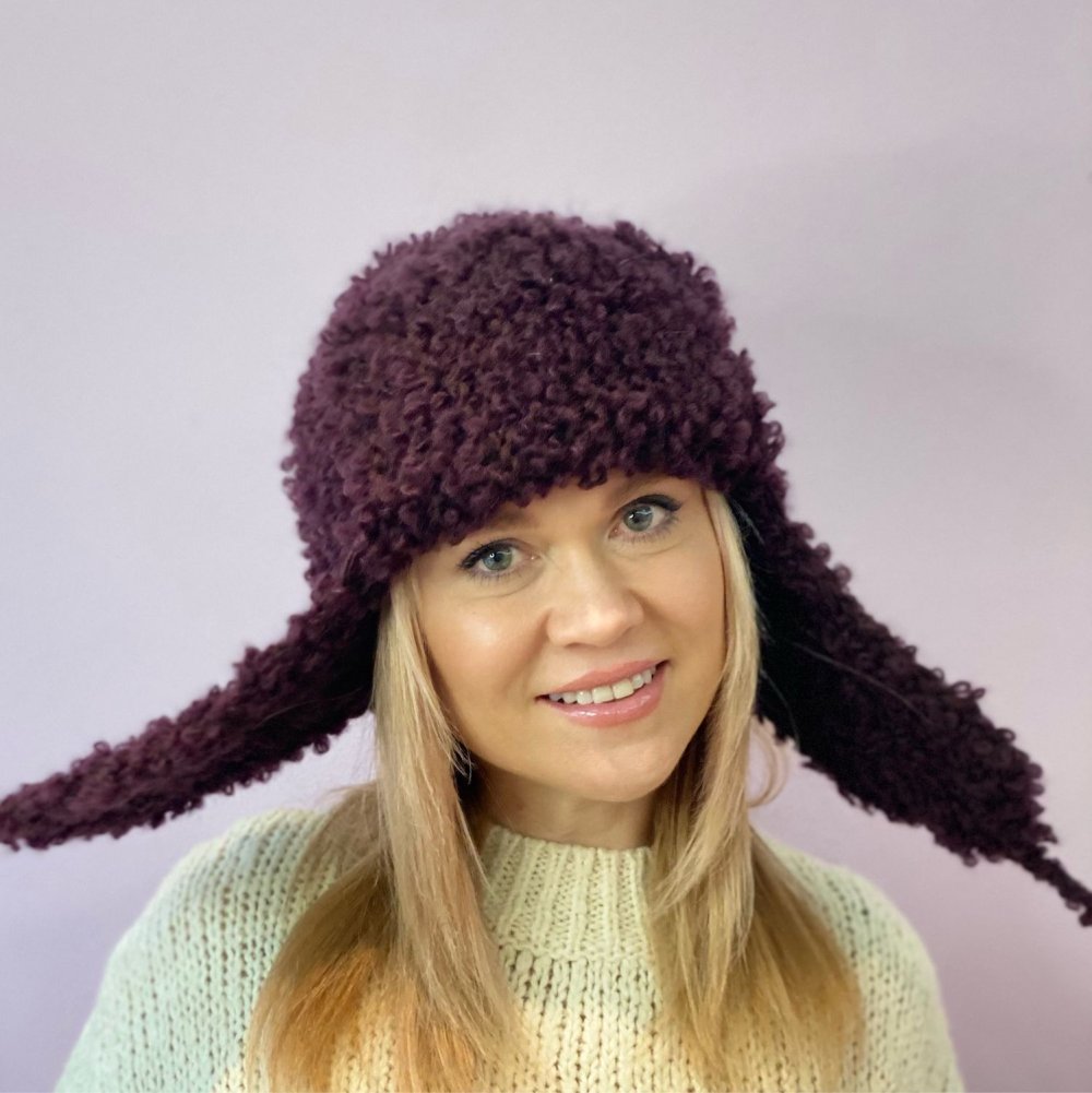 Шапка ушанка вязаная спицами