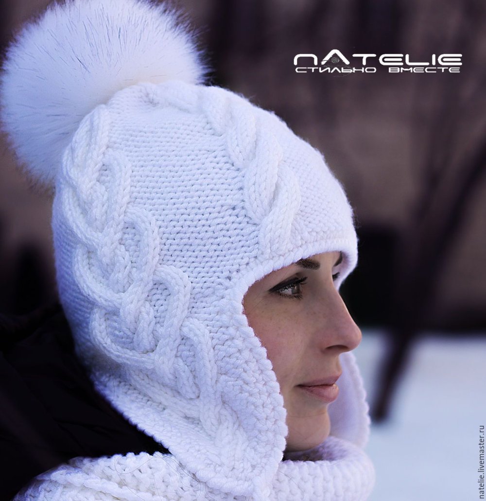 Детская шапка ушанка крючком