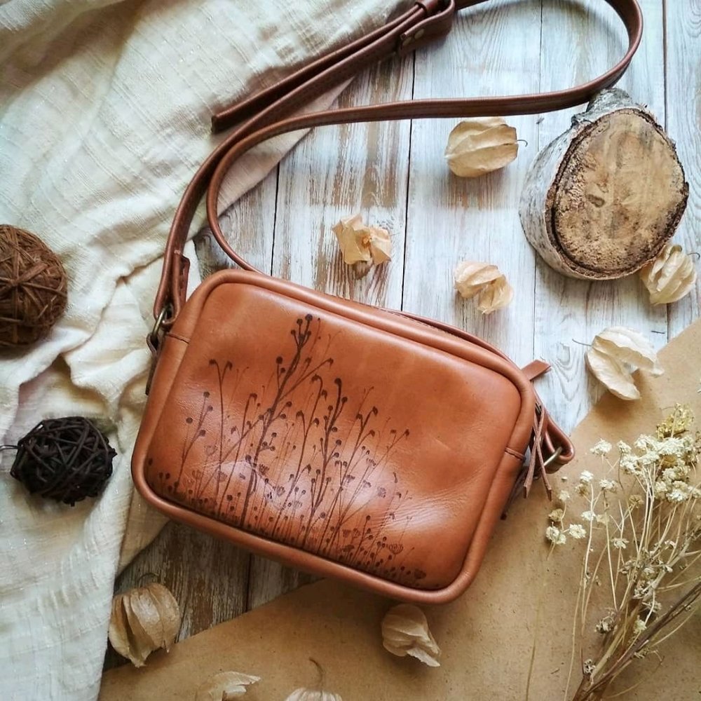 Сумка жатая кожа