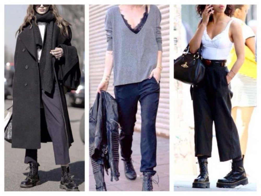 Грубые ботинки хаки женские