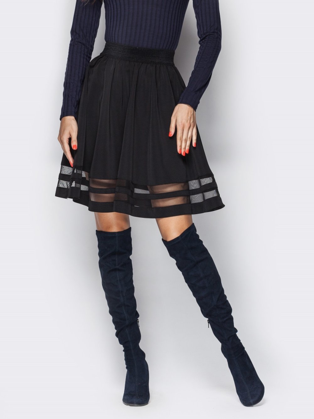 Юбки со вставками из другой ткани