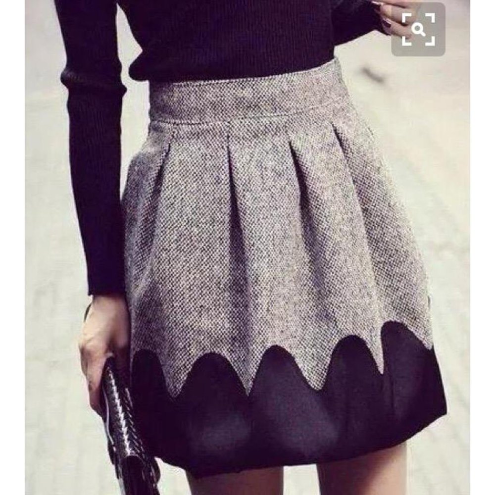 Прямые комбинированные юбки 2020