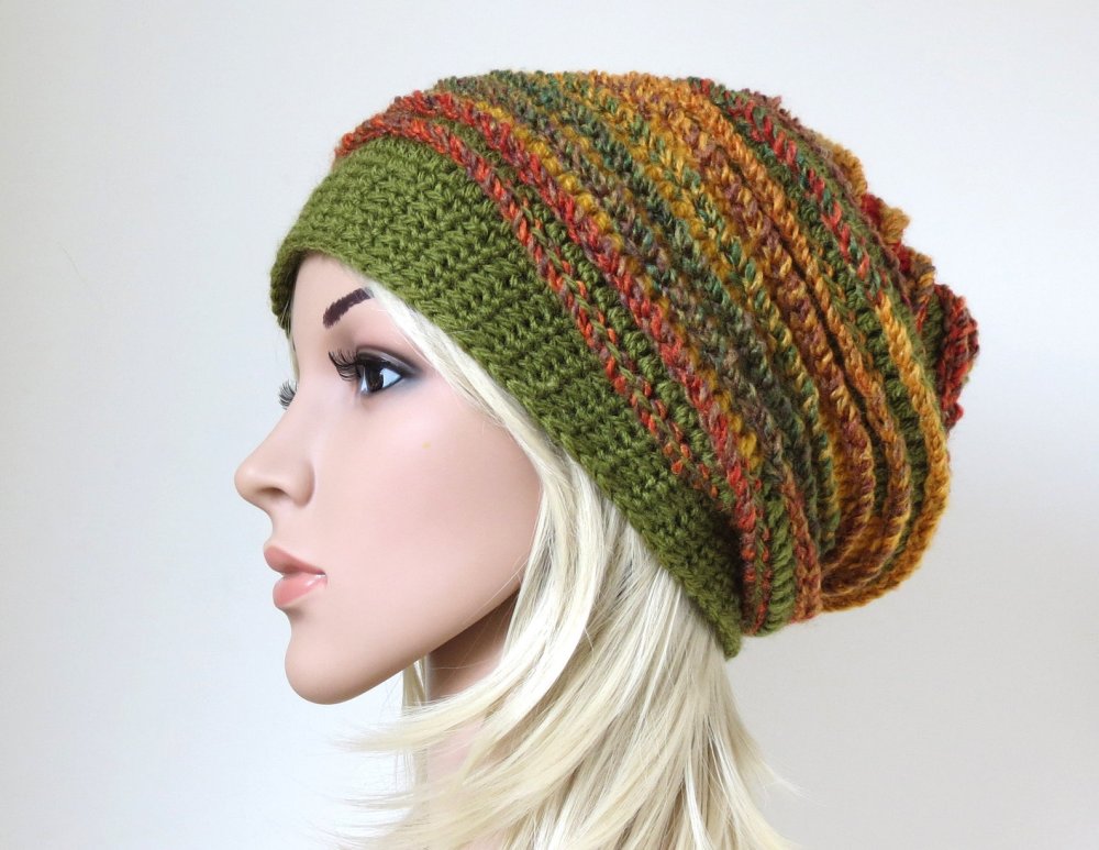 Вязаные шапки в стиле бохо