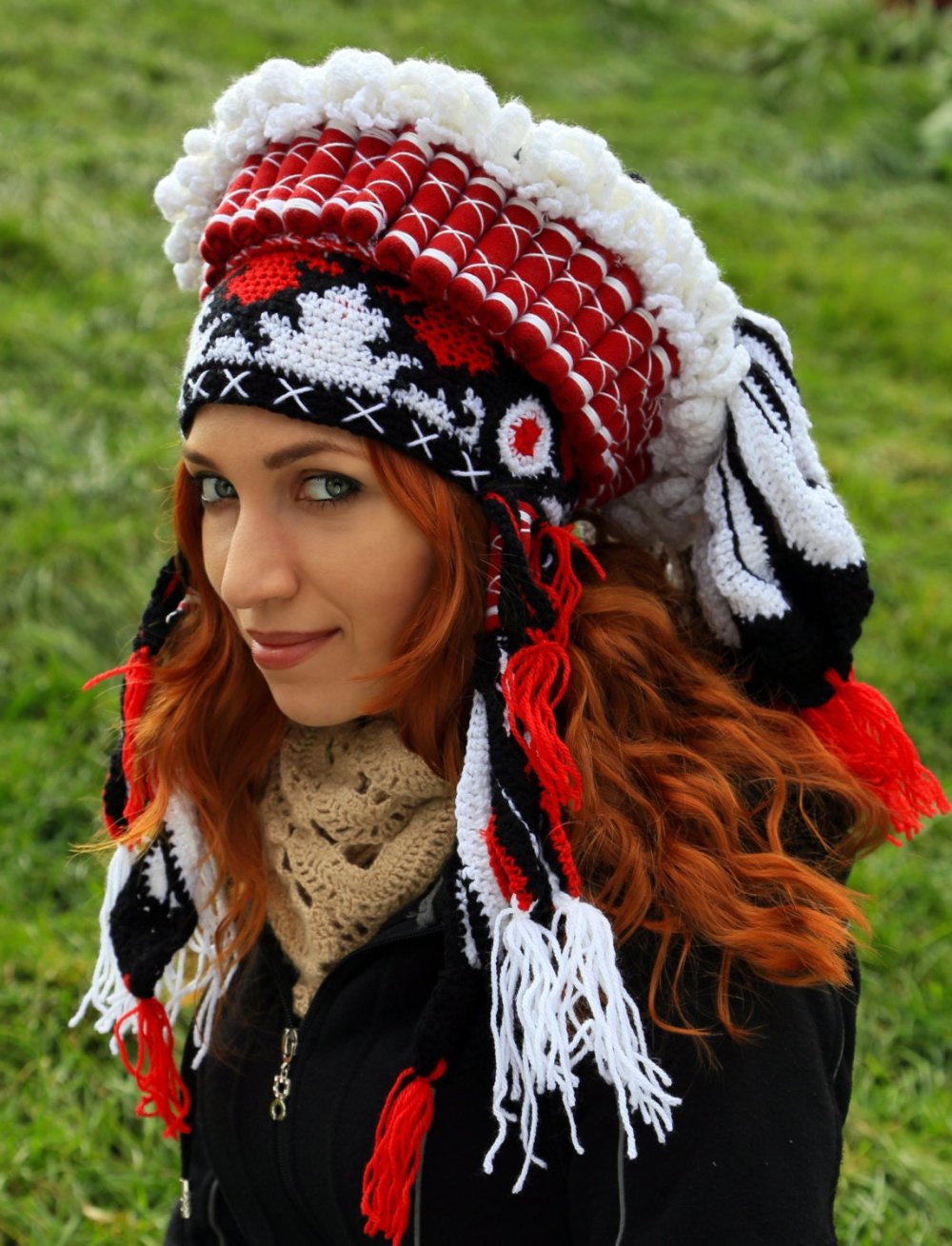 Шапка в стиле бохо