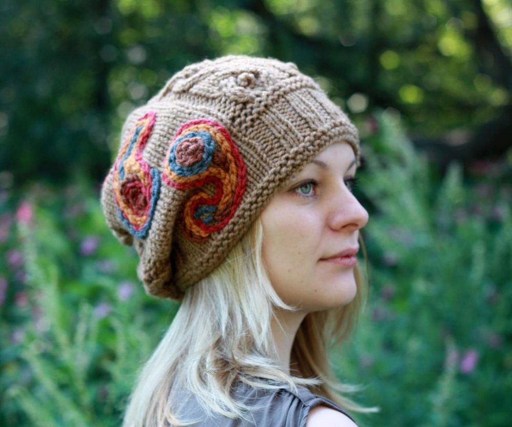 Шапка чулок вязаная