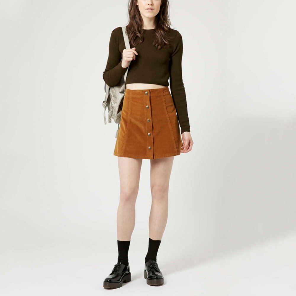 Мини юбка вельвет