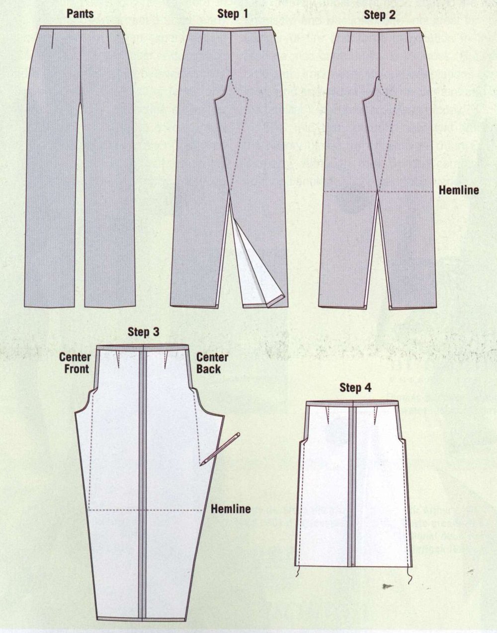 Как из брюк сшить юбку