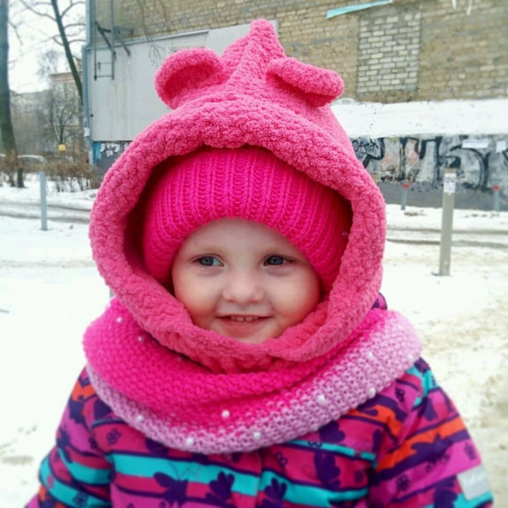 Шапка из плюшевой пряжи