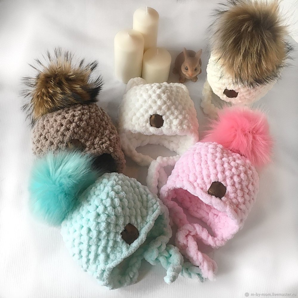 Вещи из ниток плюш шапки