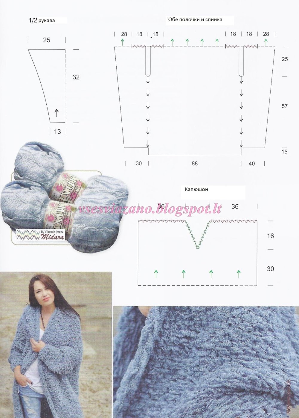 Цветной кардиган схема