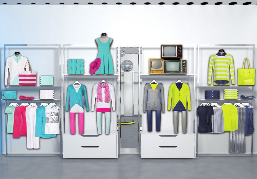 Выкладка одежды в магазине