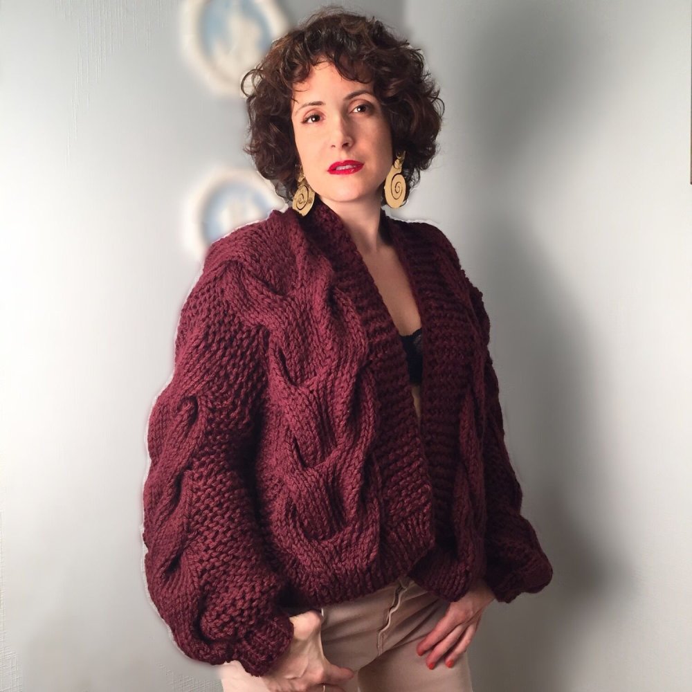 Джемпер крючком крупной вязки