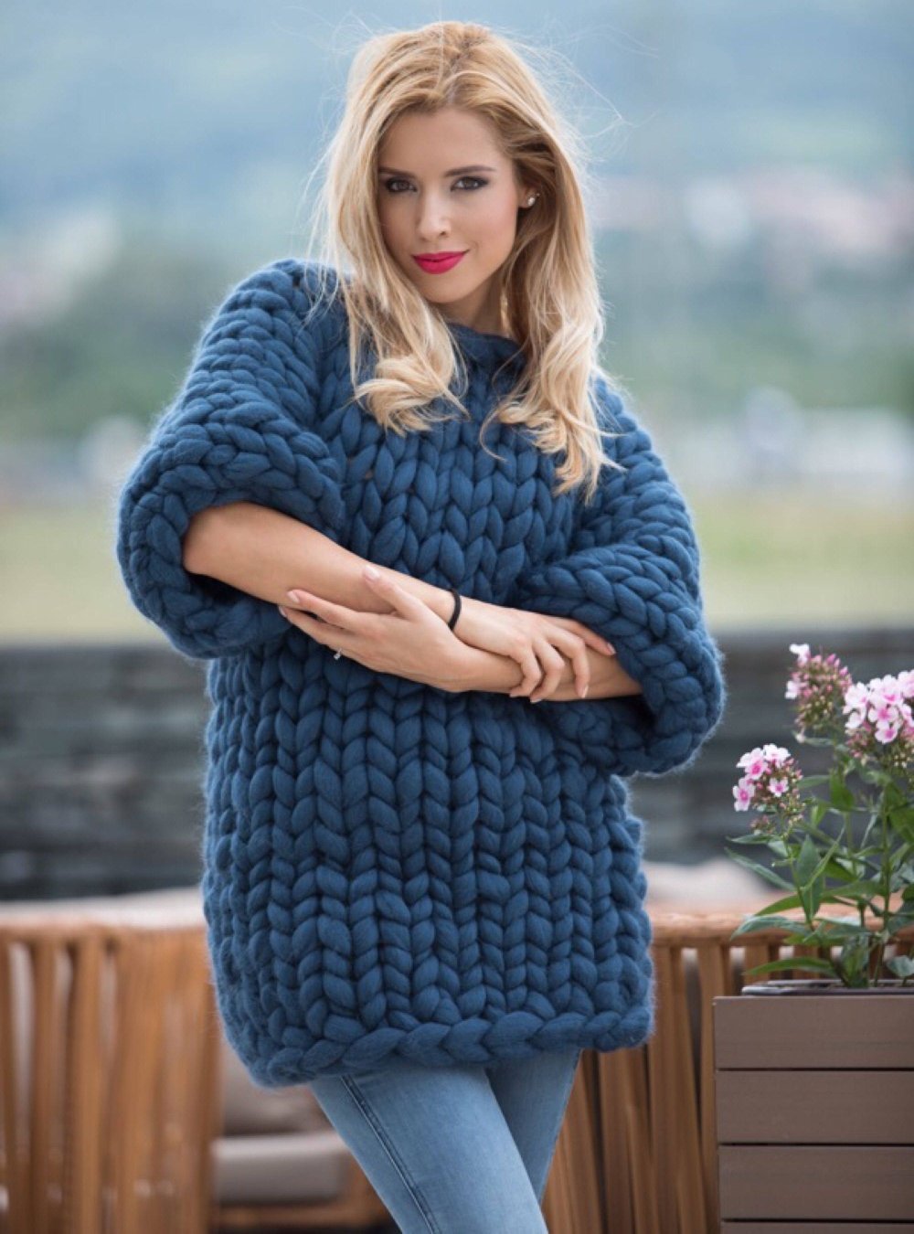 Кофта из крупной пряжи