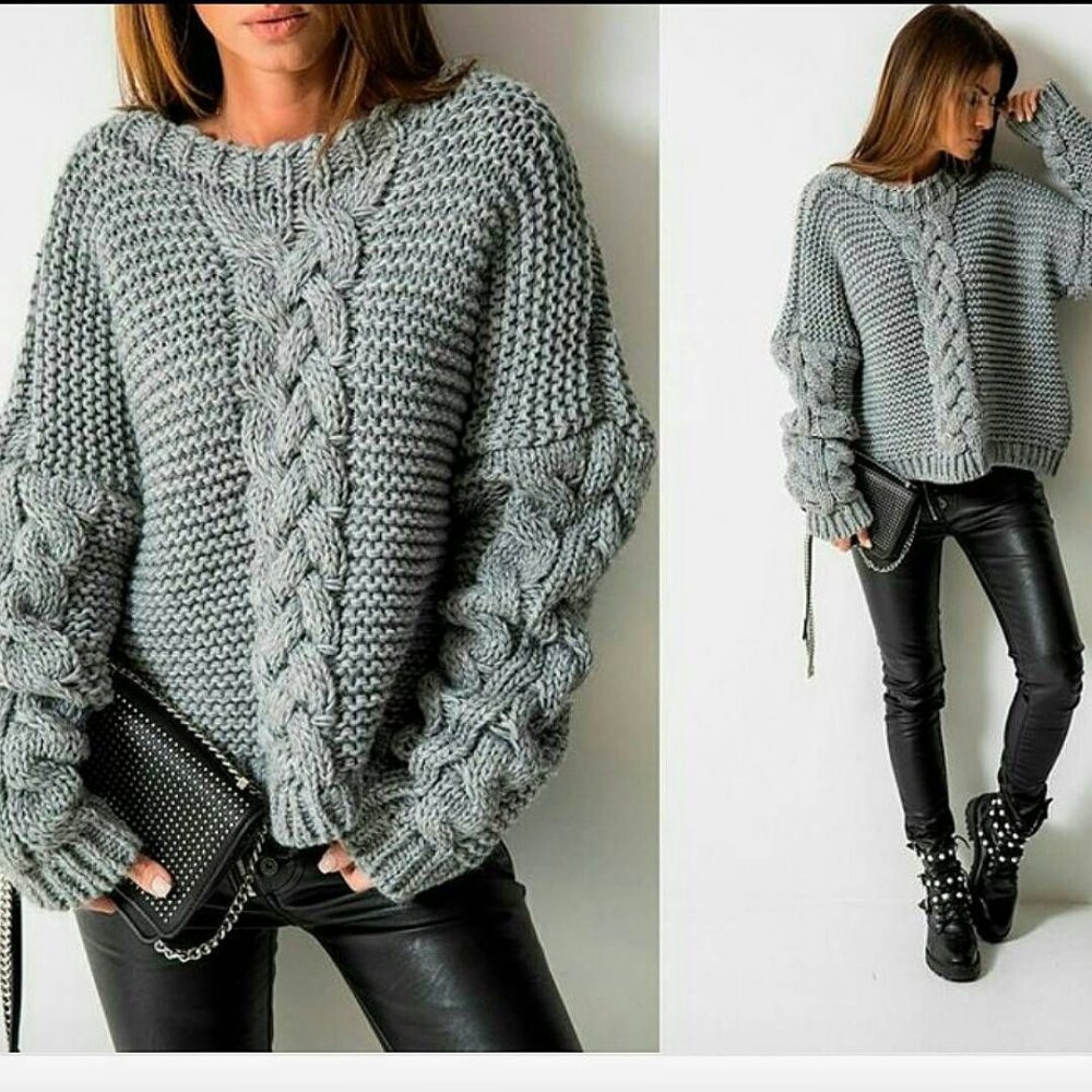 Свитер из толстой пряжи