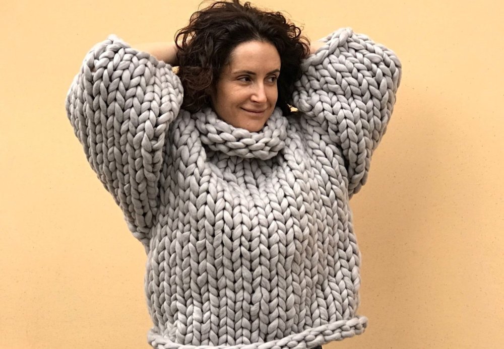 Свитер из толстой пряжи