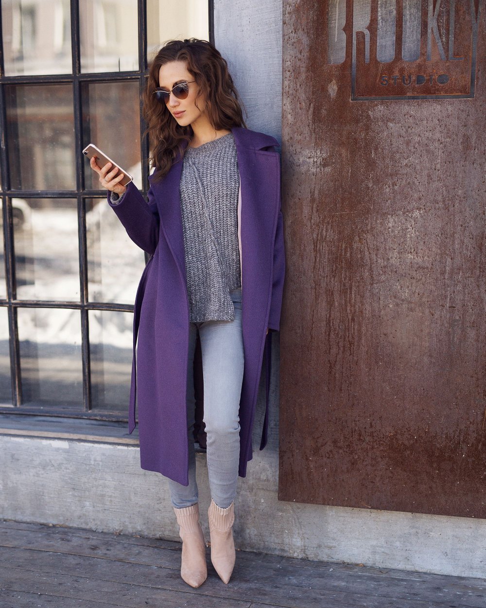 Лавандовое пальто