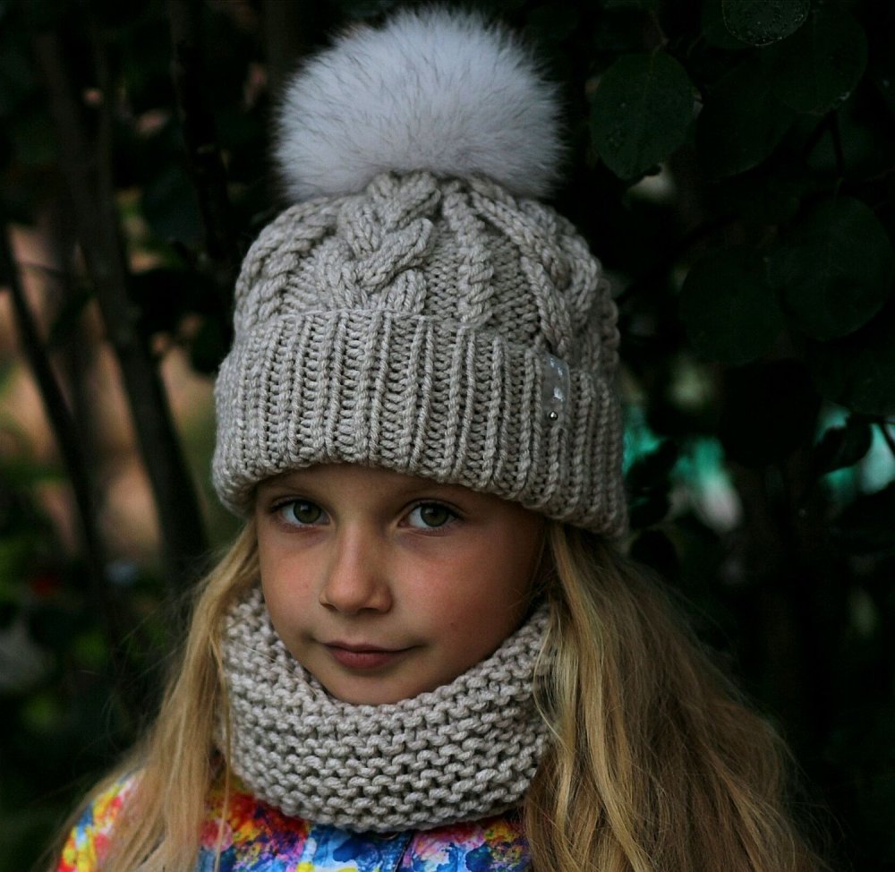 Шапочка и снуд для девочки