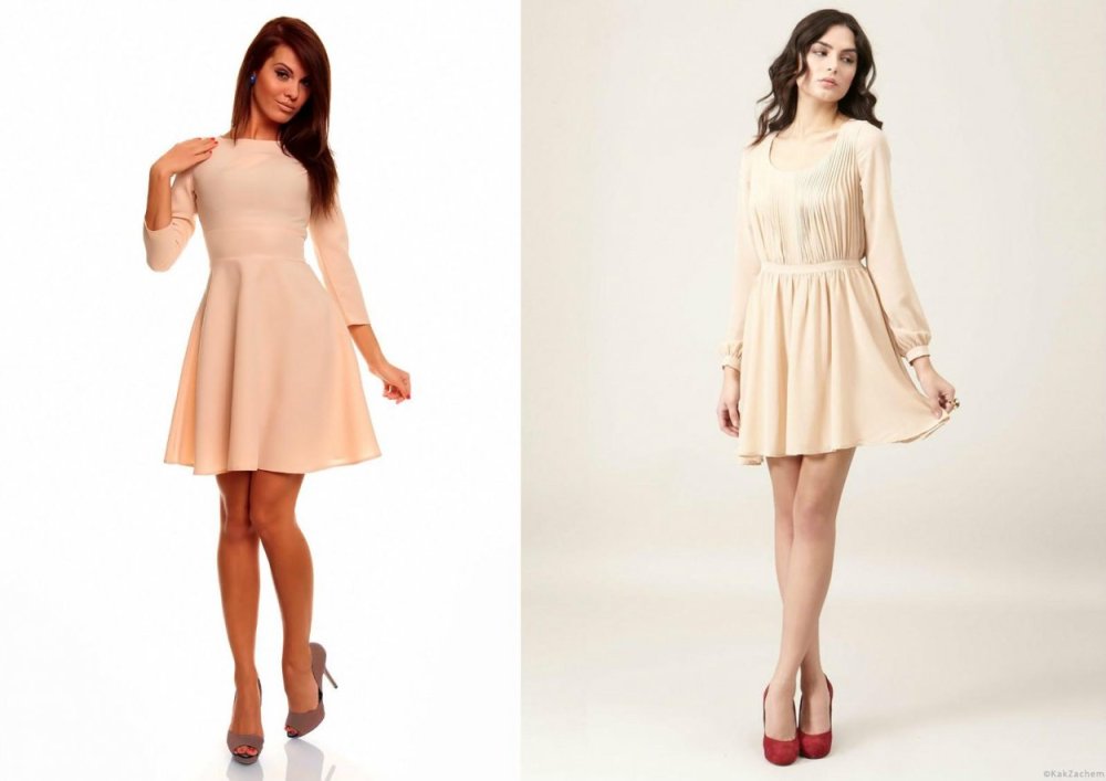 Черное платье с бежевыми босоножками