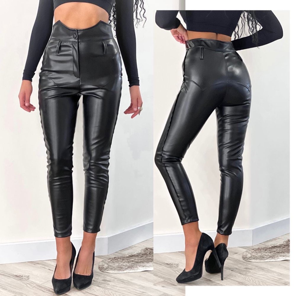 Кожаные брюки женские