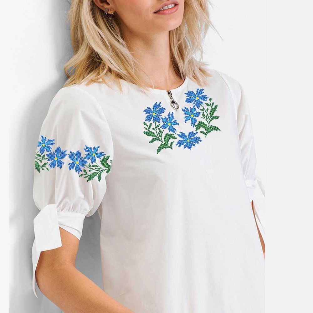 Васильковое платье длинное