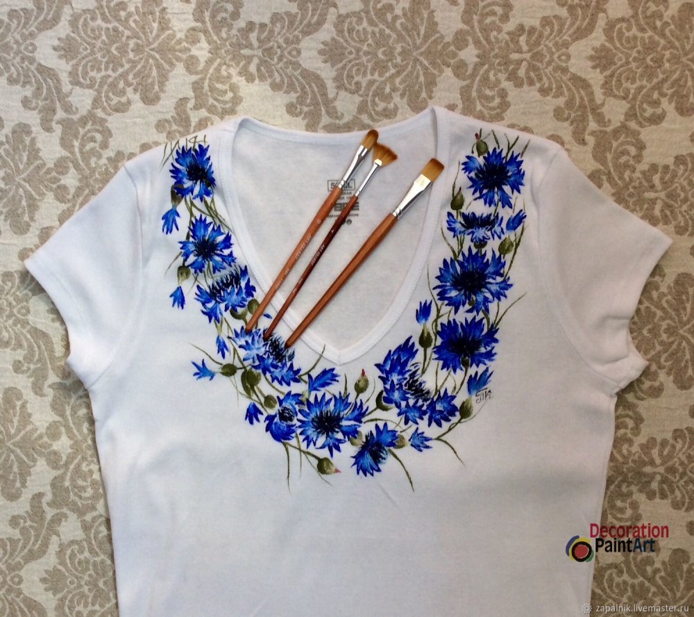 Вышиванка васильки