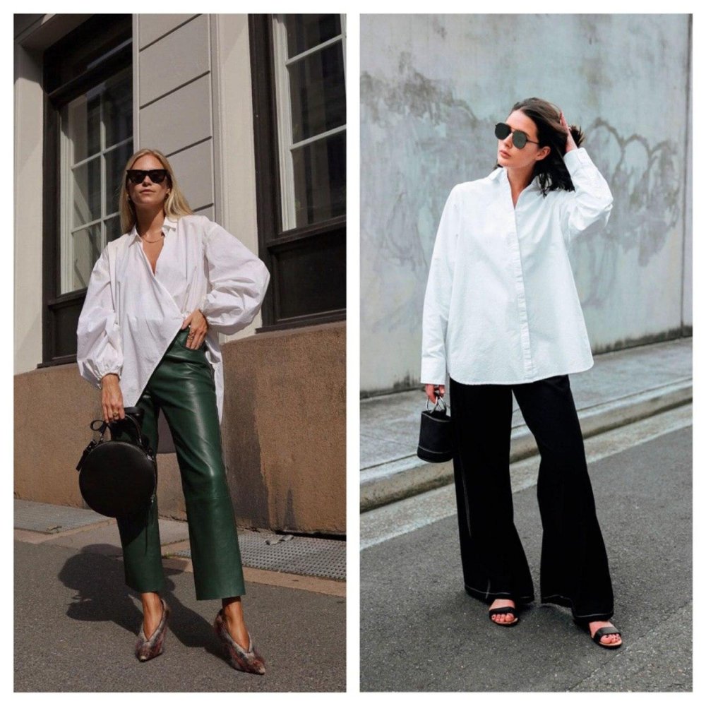 Длинная рубашка оверсайз стрит стайл