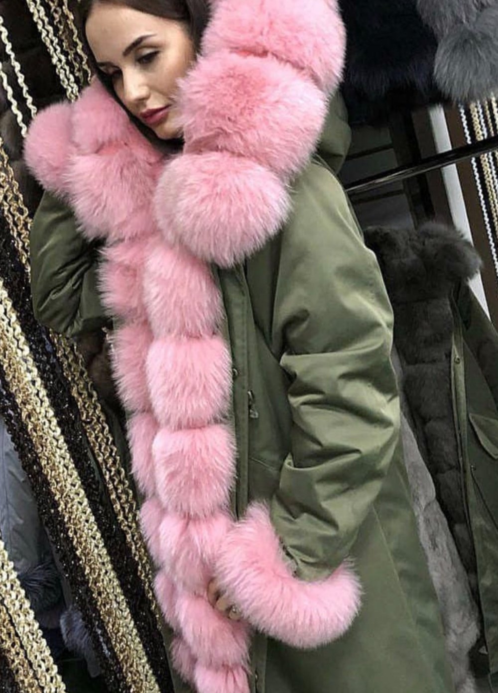 Джинсовка с розовым мехом Садовод