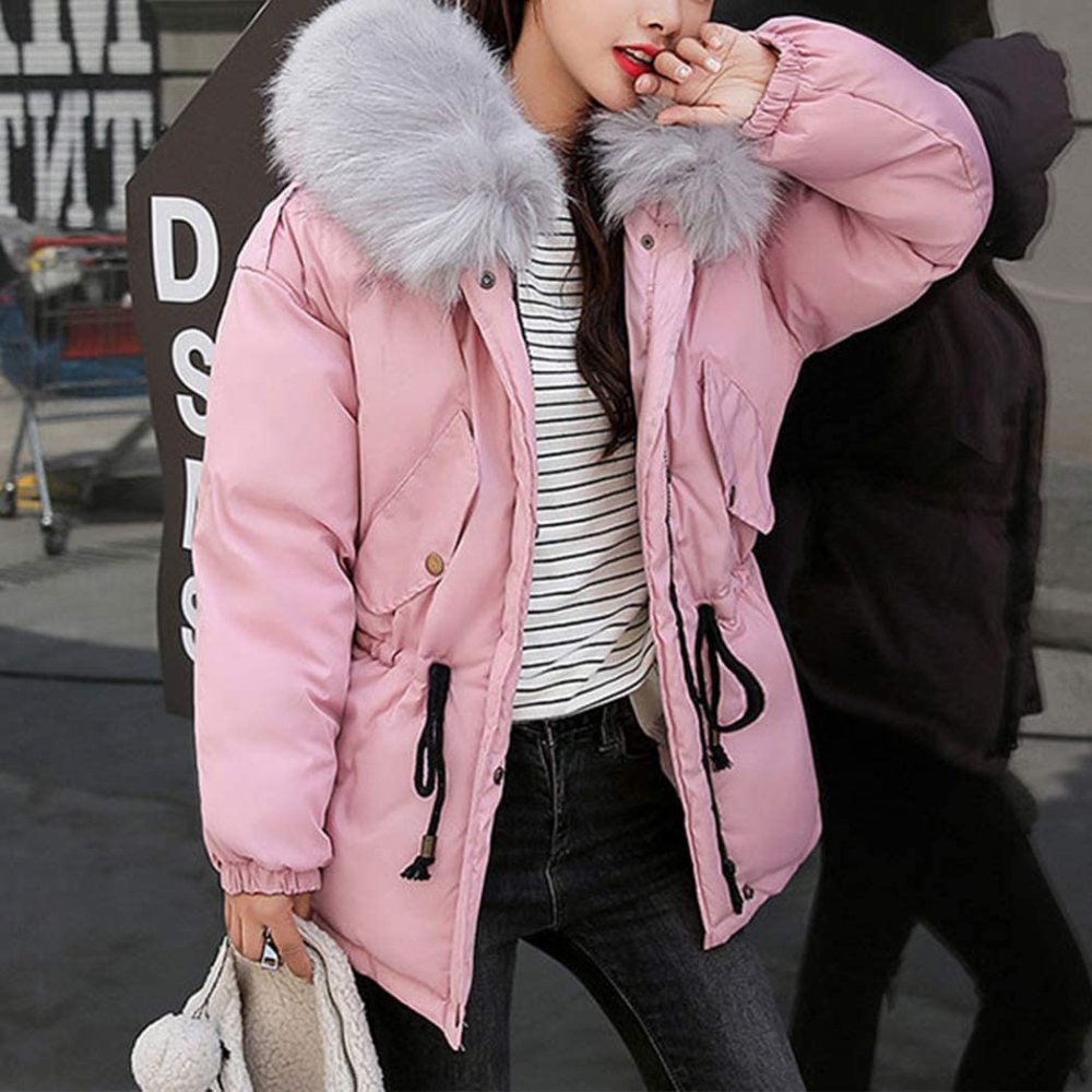 Парка с розовым мехом