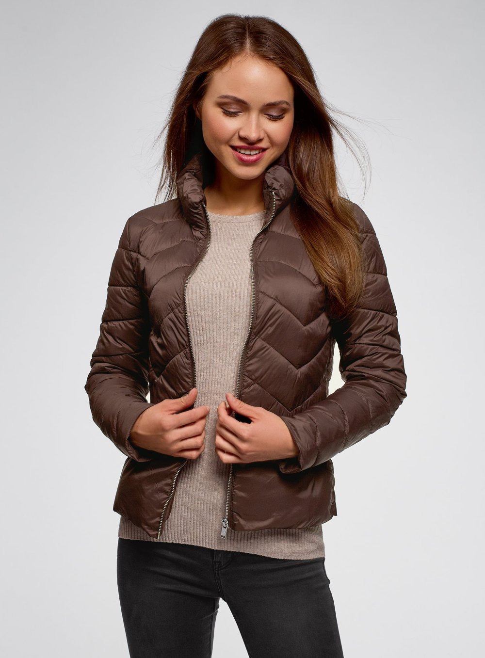 Пальто тёмный беж