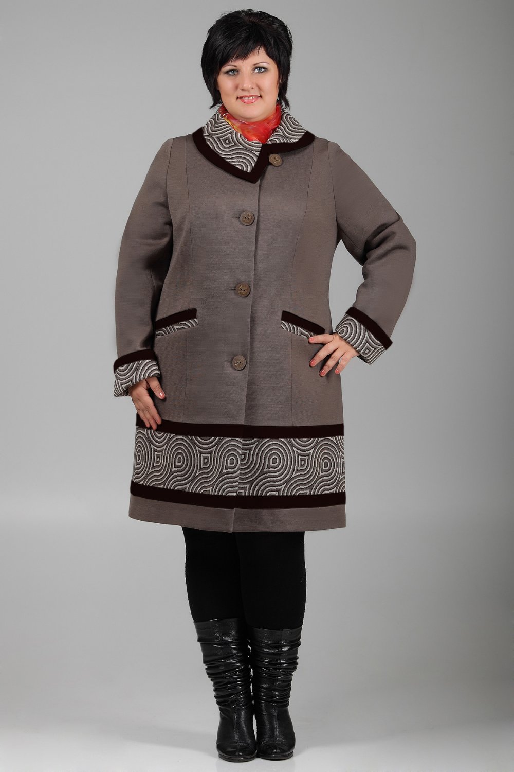 Зимнее пальто для полных женщин