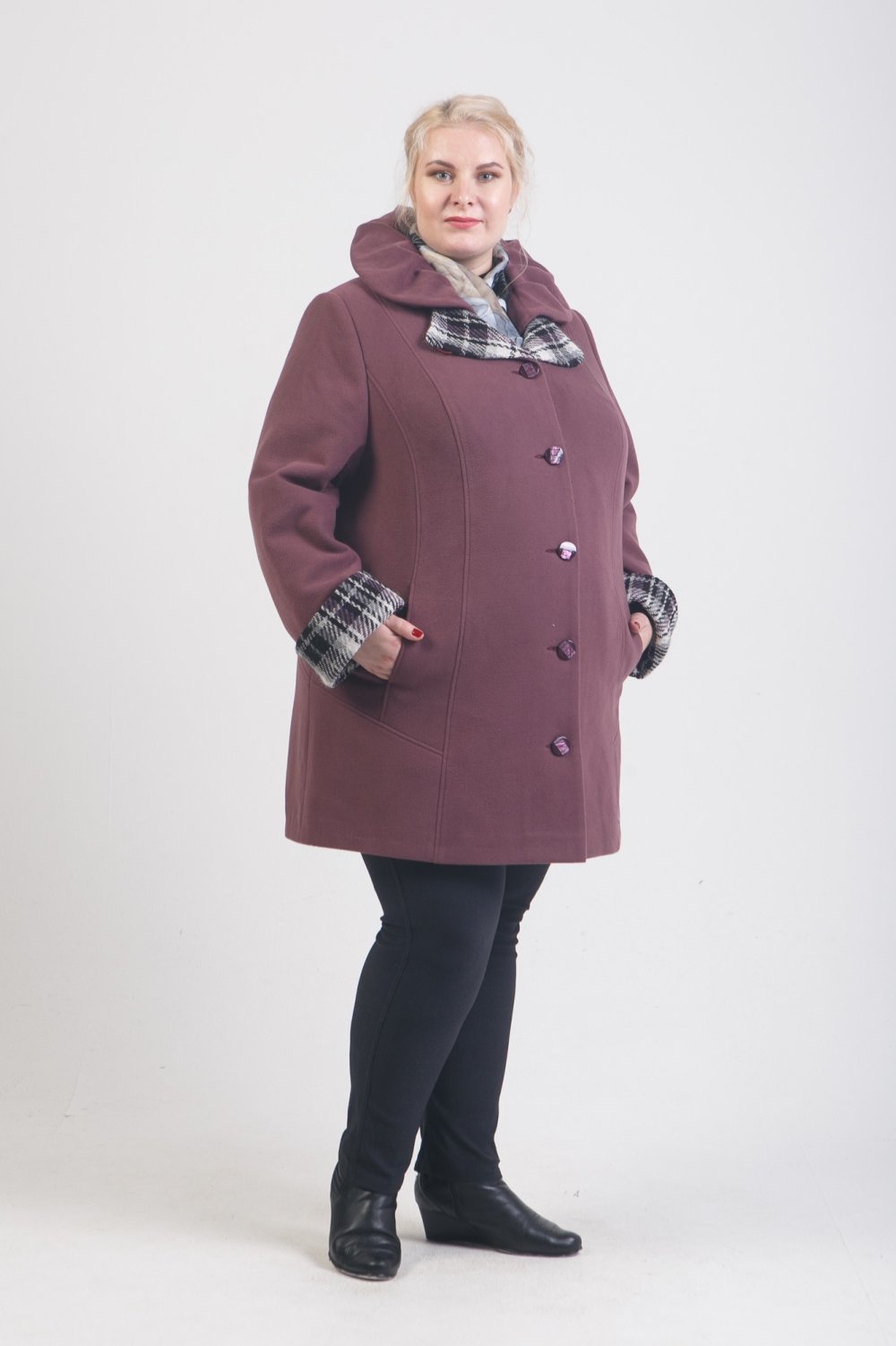 Модели драпового пальто больших размеров