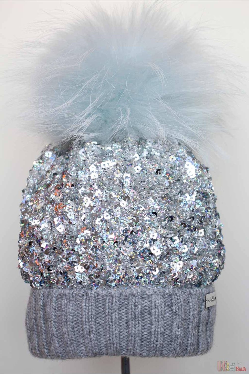 Шапка ангора с пайетками
