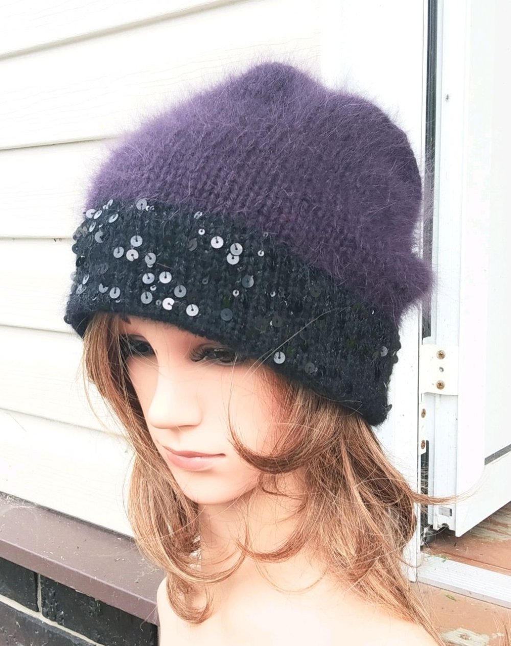 Снуд из пряжи с пайетками