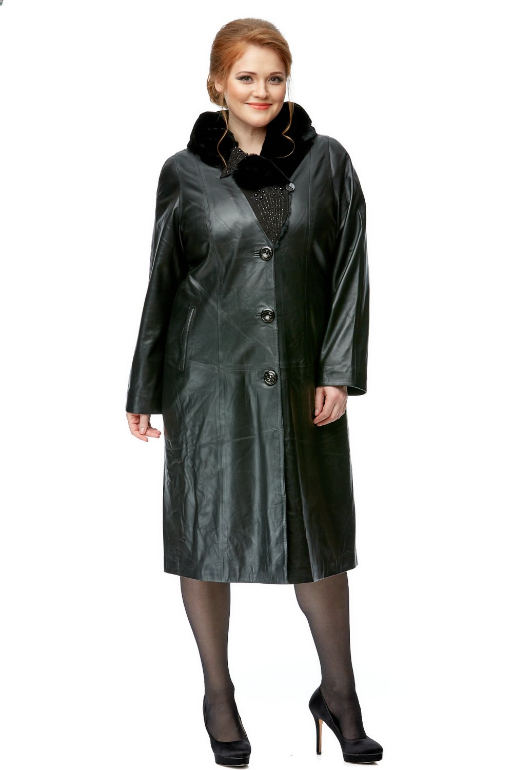 Желтый кожаный плащ