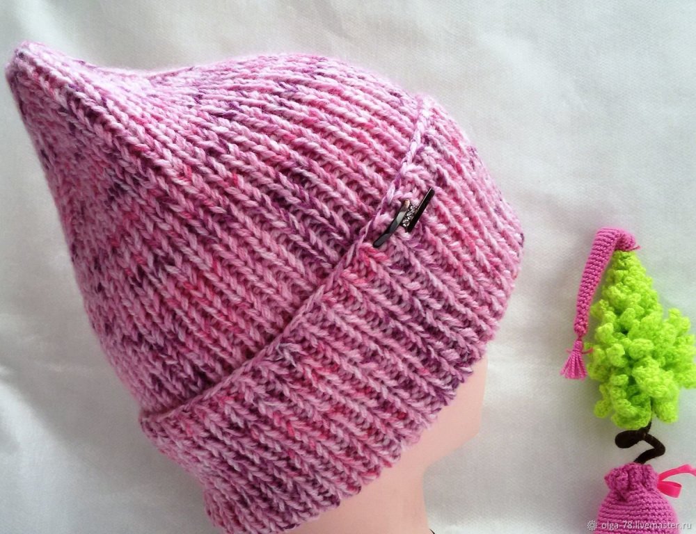 Макушка шапки спицами