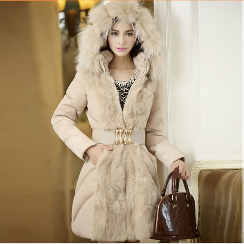 Кожаное пальто с мехом