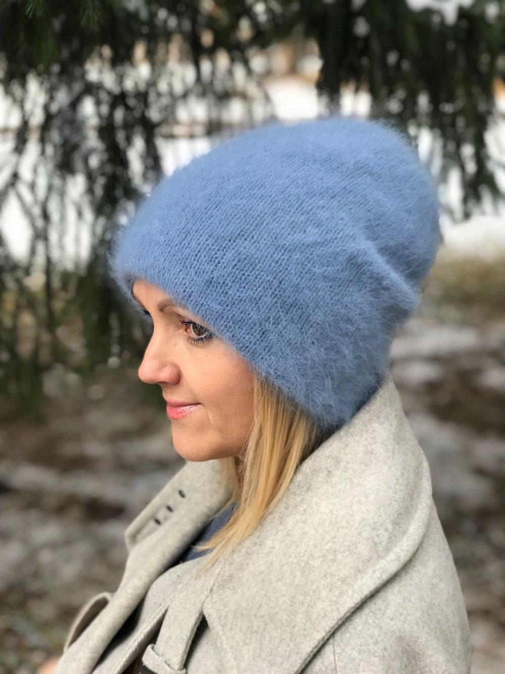 Шапка бини ангора