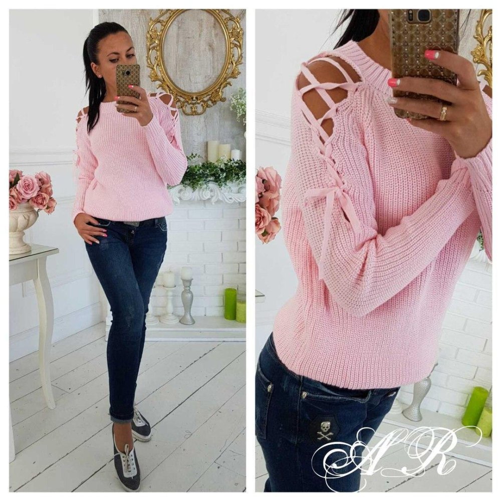 Джемпер женский со шнуровкой