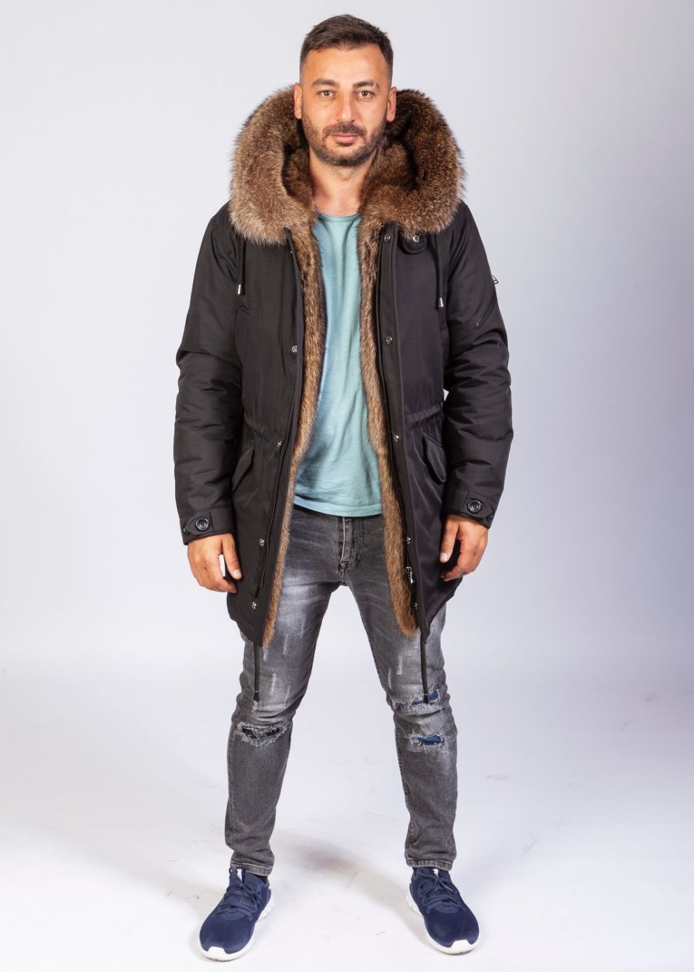 Bieraoduo куртка мужская кожаная с мехом