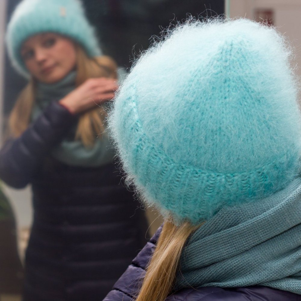 Мохеровая шапка