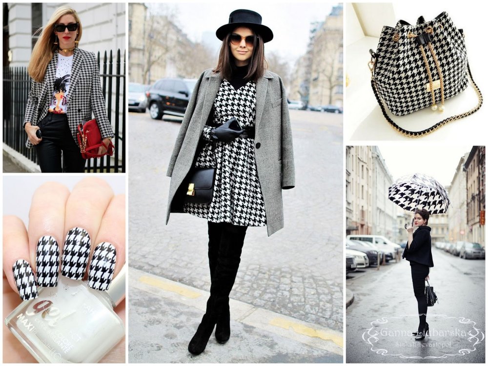 Гусиная лапка платье с ботинками