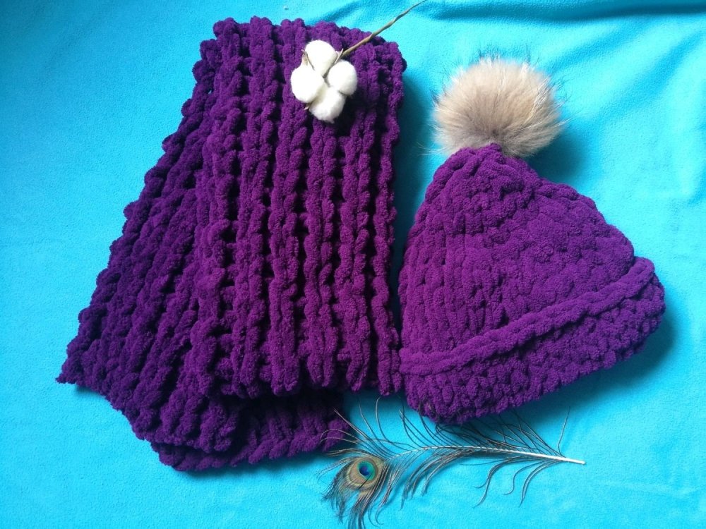 Вязаные шапки из толстой пряжи Вирджиния