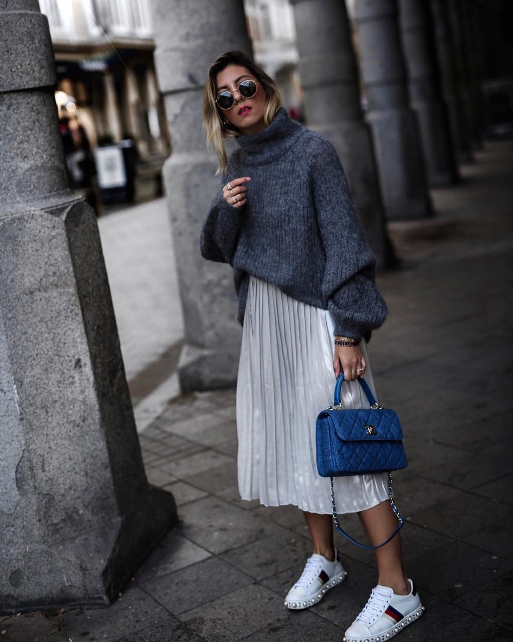 Джемпер поверх платья