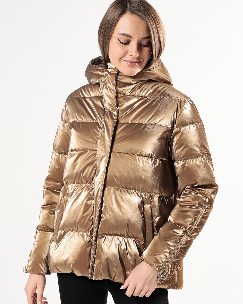 Серебряный пуховик Пинко