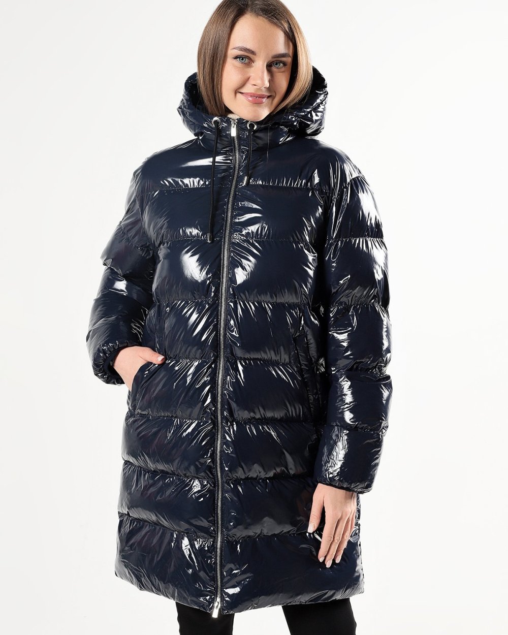 Хрустальный нейлон пуховик