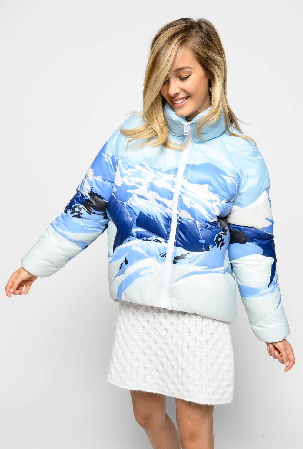 Серебряный пуховик Пинко