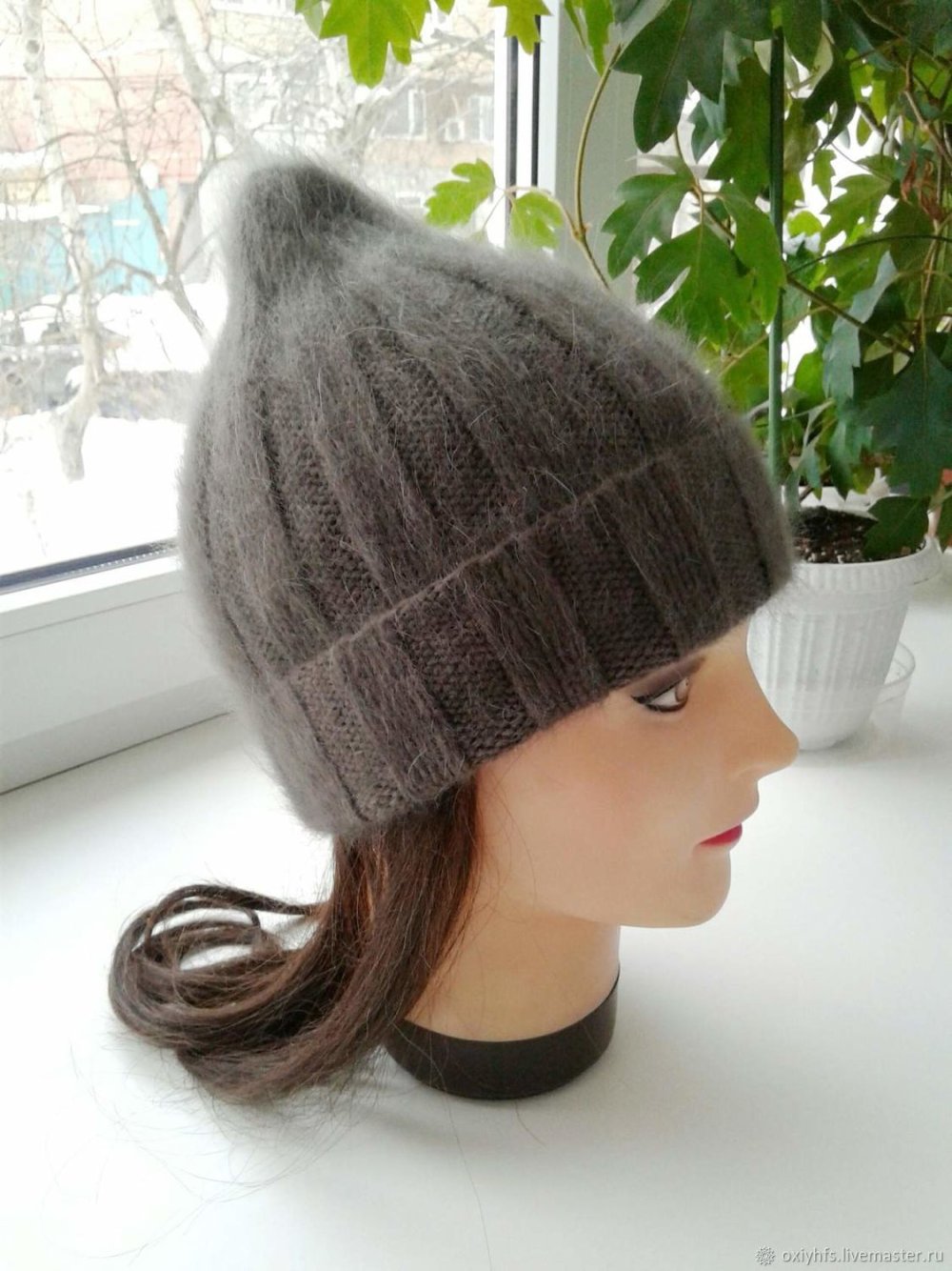 Шапка бини пуховая